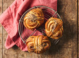 Tasty twisted buns baked with butter